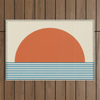 Sunrise Sunset IV - Orange Blue Outdoor Rug Gallery Image 1