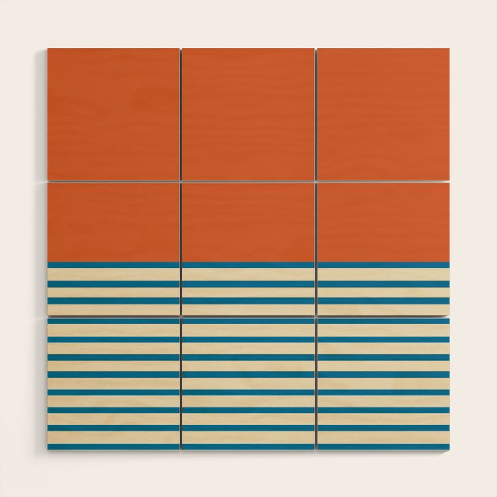 Sunrise Sunset IV - Orange Blue Wood Wall Art Gallery Image 1