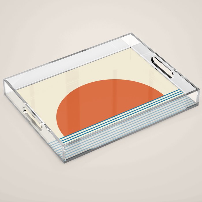 Sunrise Sunset IV - Orange Blue Acrylic Tray Gallery Image 1