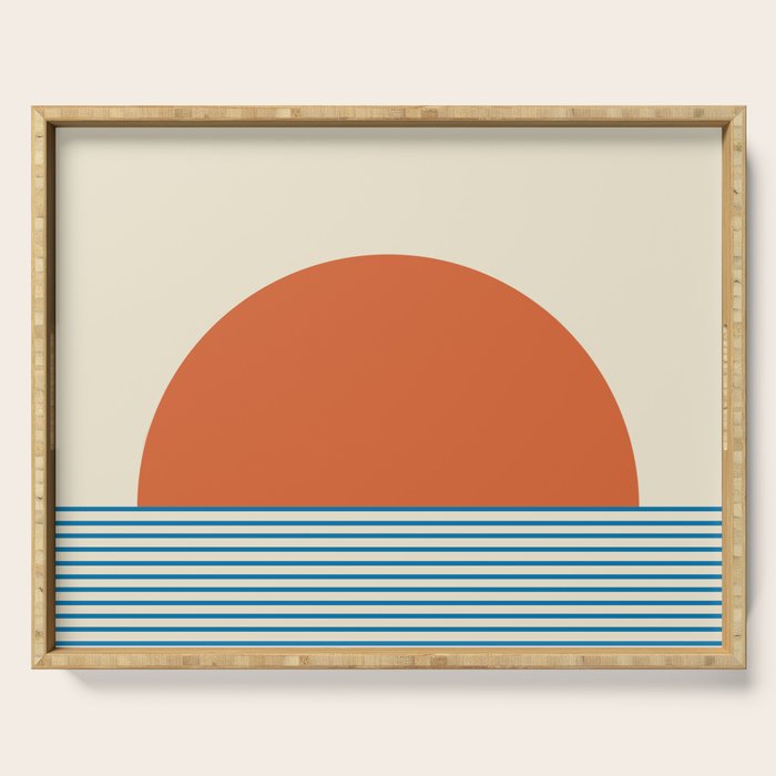 Sunrise Sunset IV - Orange Blue Serving Tray Gallery Image 1