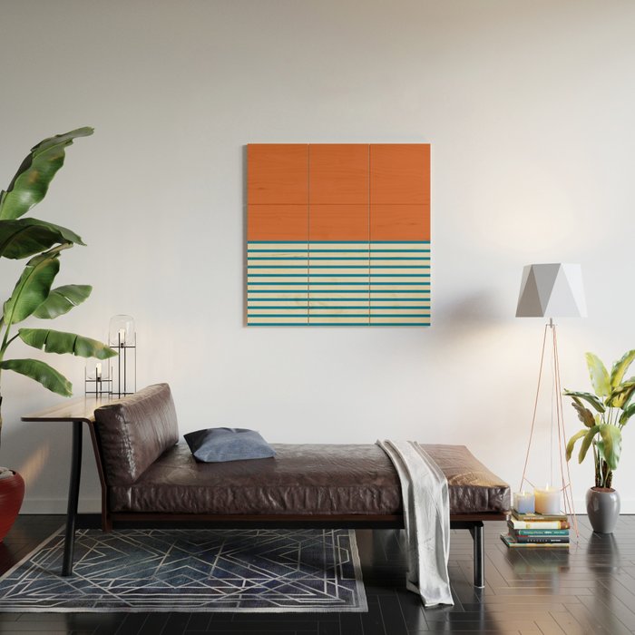 Sunrise Sunset IV - Orange Blue Wood Wall Art Gallery Image 2