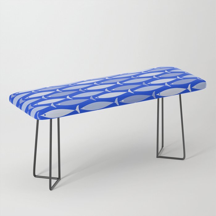 Fish Stripes in Royal Blue and Light Blue Bench Gallery Image 1