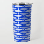 Fish Stripes in Royal Blue and Light Blue Travel Mug Gallery Image 1