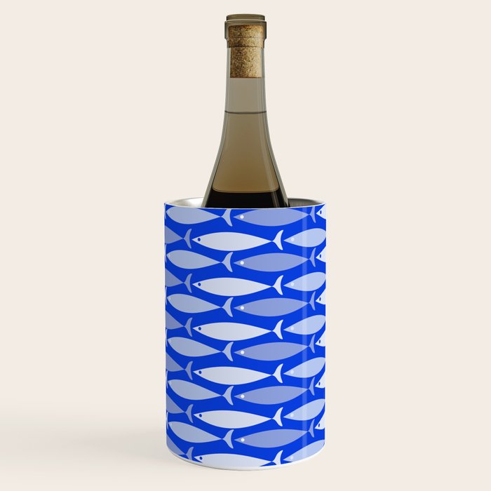 Fish Stripes in Royal Blue and Light Blue Wine Chiller Gallery Image 3