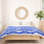 Fish Stripes in Royal Blue and Light Blue Duvet Cover Gallery Image 3