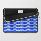 Fish Stripes in Royal Blue and Light Blue Laptop Sleeve Gallery Image 2