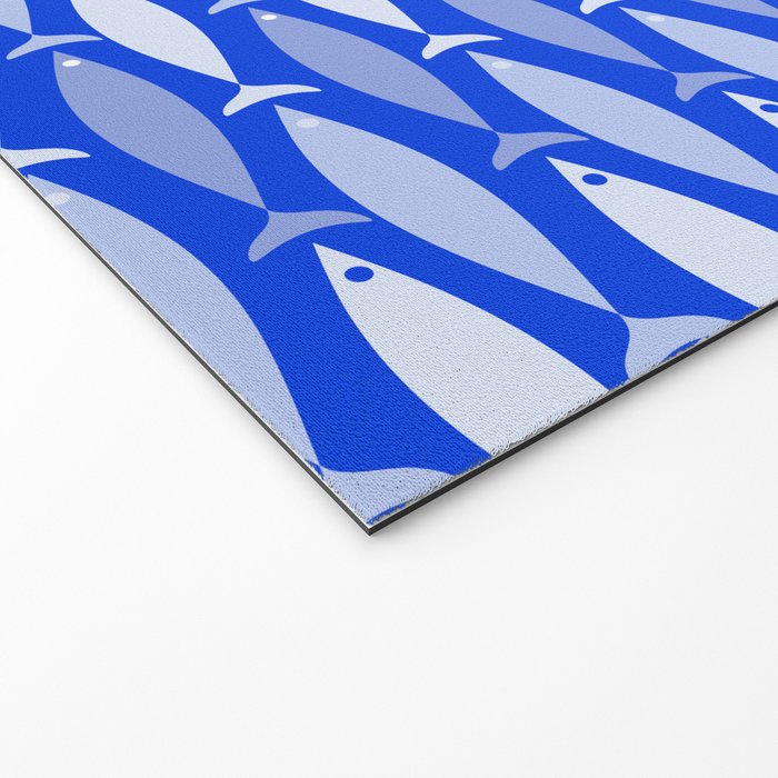 Fish Stripes in Royal Blue and Light Blue Welcome Mat Gallery Image 2