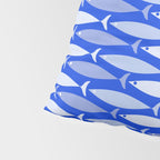 Fish Stripes in Royal Blue and Light Blue Pillow Sham Gallery Image 4