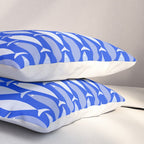 Fish Stripes in Royal Blue and Light Blue Pillow Sham Gallery Image 3