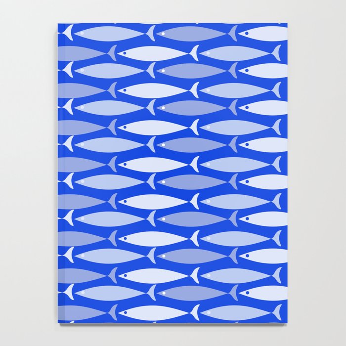 Fish Stripes in Royal Blue and Light Blue Notebook Gallery Image 4