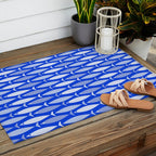 Fish Stripes in Royal Blue and Light Blue Outdoor Rug Gallery Image 2