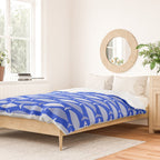 Fish Stripes in Royal Blue and Light Blue Duvet Cover Gallery Image 2