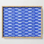 Fish Stripes in Royal Blue and Light Blue Serving Tray Gallery Image 1