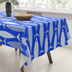 Fish Stripes in Royal Blue and Light Blue Tablecloth Gallery Image 3