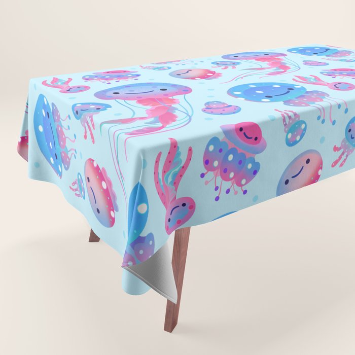 Polka dot jellyfish Tablecloth Gallery Image 1