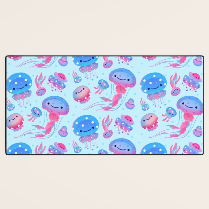 Polka dot jellyfish Desk Mat Gallery Image 3