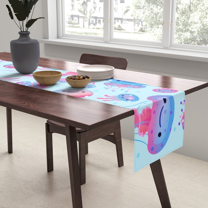 Polka dot jellyfish Table Runner Gallery Image 2