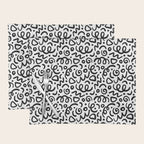 Fun black line doodle art pattern Placemat Gallery Image 1