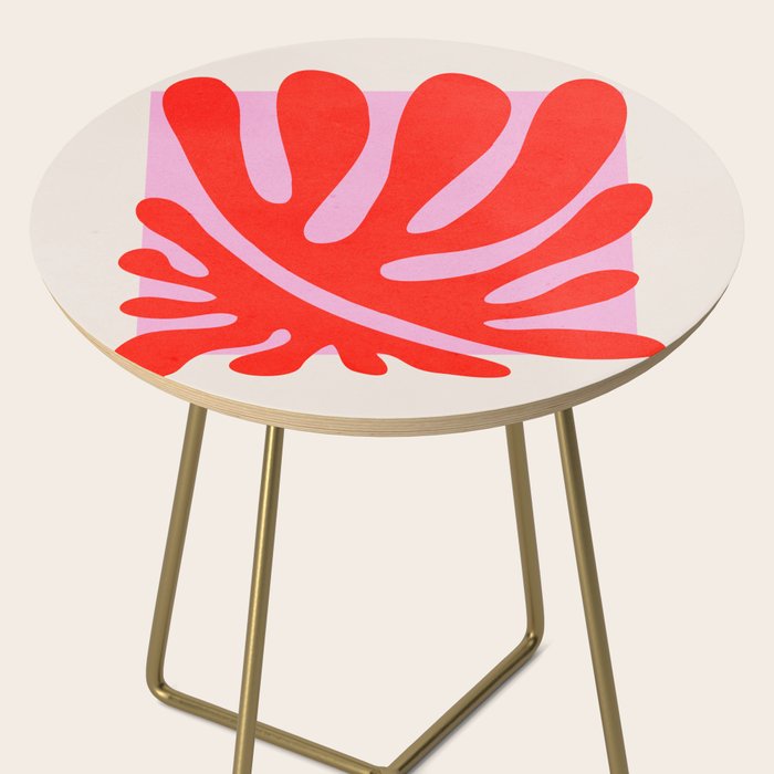 Coral & Lavender: Matisse Paper Leaf Cutouts 01 Side Table Gallery Image 2