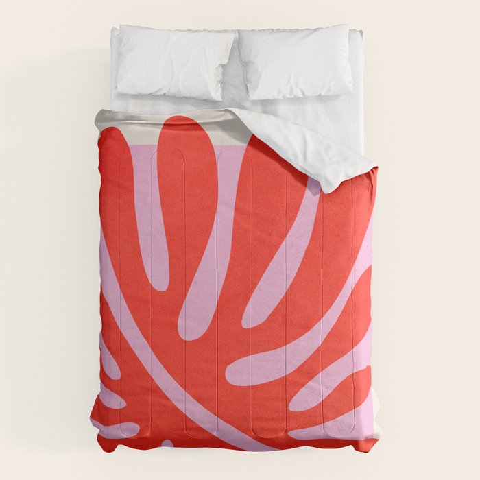 Coral & Lavender: Matisse Paper Leaf Cutouts 01 Comforter Gallery Image 6