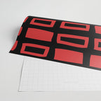 Mid Century Modern Abstract Squares Pattern 541 Black and Red Wrapping Paper Gallery Image 2