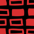 Mid Century Modern Abstract Squares Pattern 541 Black and Red Coffee Mug Gallery Image 2
