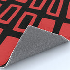 Mid Century Modern Abstract Squares Pattern 541 Black and Red Rug Gallery Image 4
