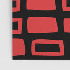Mid Century Modern Abstract Squares Pattern 541 Black and Red Poster Gallery Image 3