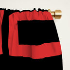 Mid Century Modern Abstract Squares Pattern 541 Black and Red Window Curtain Gallery Image 2