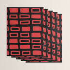 Mid Century Modern Abstract Squares Pattern 541 Black and Red Wrapping Paper Gallery Image 3
