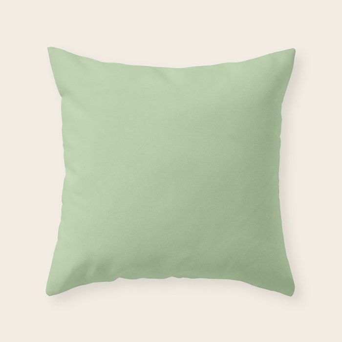 Solid Cool Pistachio Throw Pillow Gallery Image 6