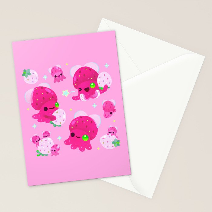 Strawberry squid Stationery Card Gallery Image 2