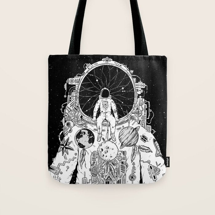 The Dreamer (B/W) Tote Bag Gallery Image 1