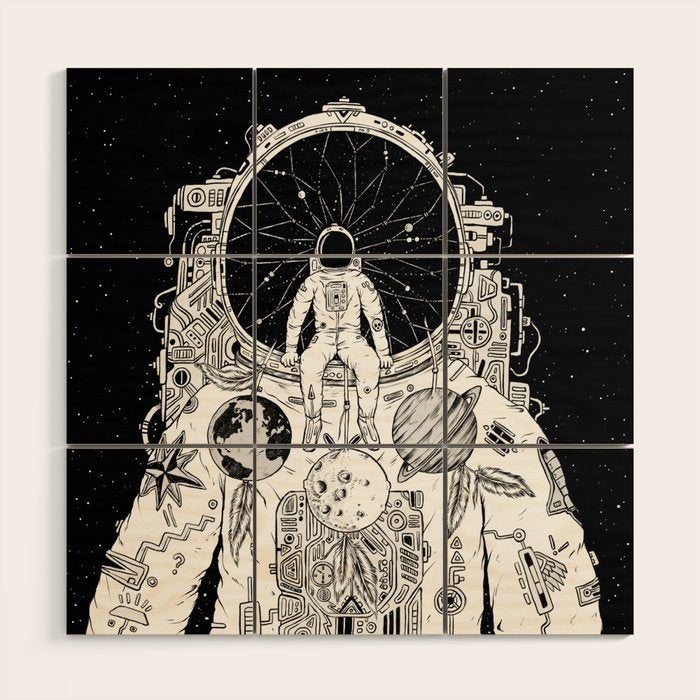 The Dreamer (B/W) Wood Wall Art Gallery Image 1