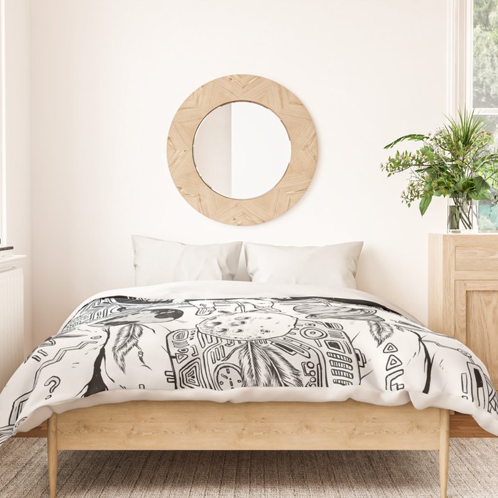 The Dreamer (B/W) Duvet Cover Gallery Image 3