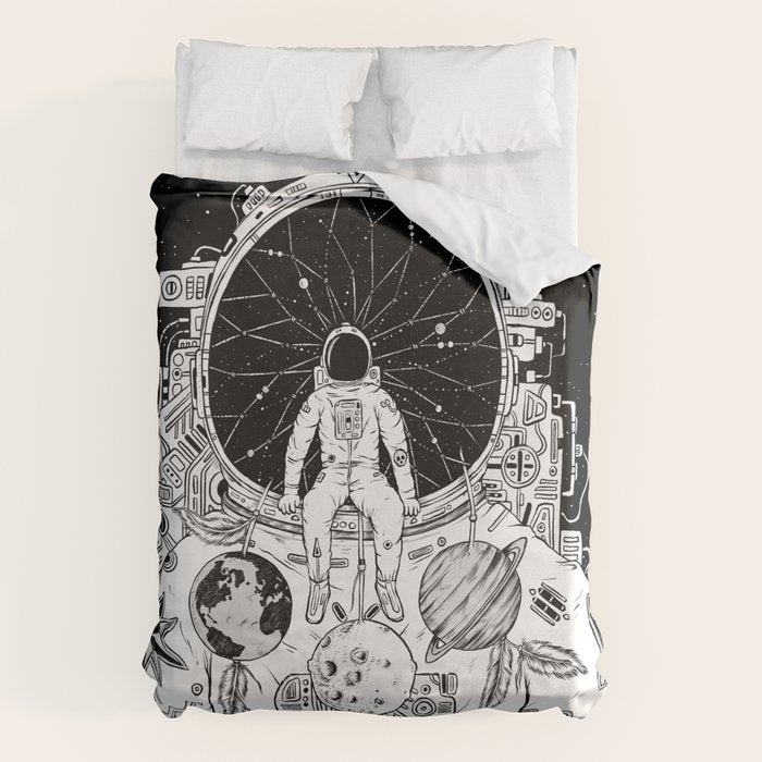The Dreamer (B/W) Duvet Cover Gallery Image 6