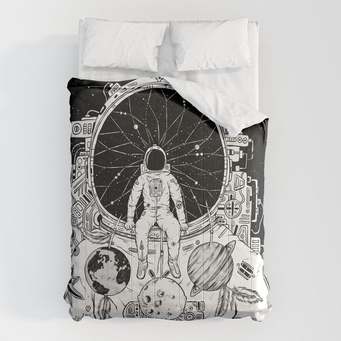 The Dreamer (B/W) Comforter Gallery Image 1