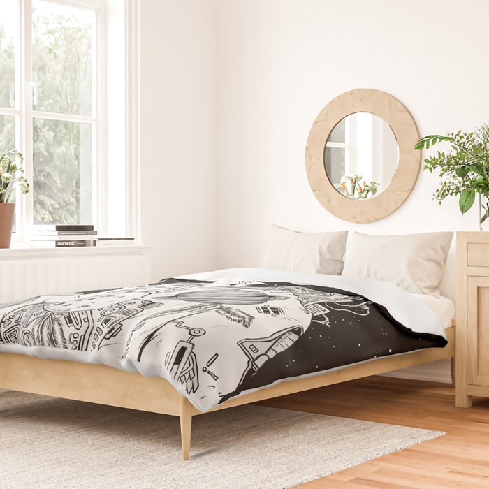 The Dreamer (B/W) Duvet Cover Gallery Image 2
