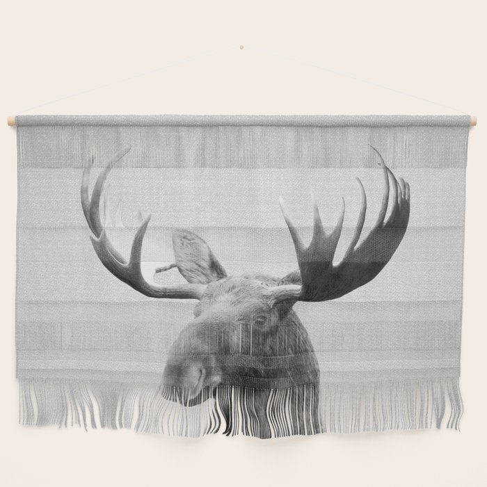 Moose - Black & White Wall Hanging Gallery Image 1