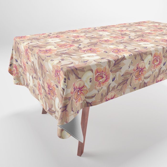 Tropical flowers autumn field Tablecloth Gallery Image 1
