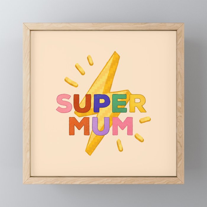 Retro Super Mum  Mini Art Print Gallery Image 1