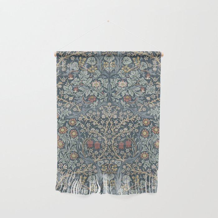 William Morris Vintage Blackthorn Blue Wall Hanging Gallery Image 1