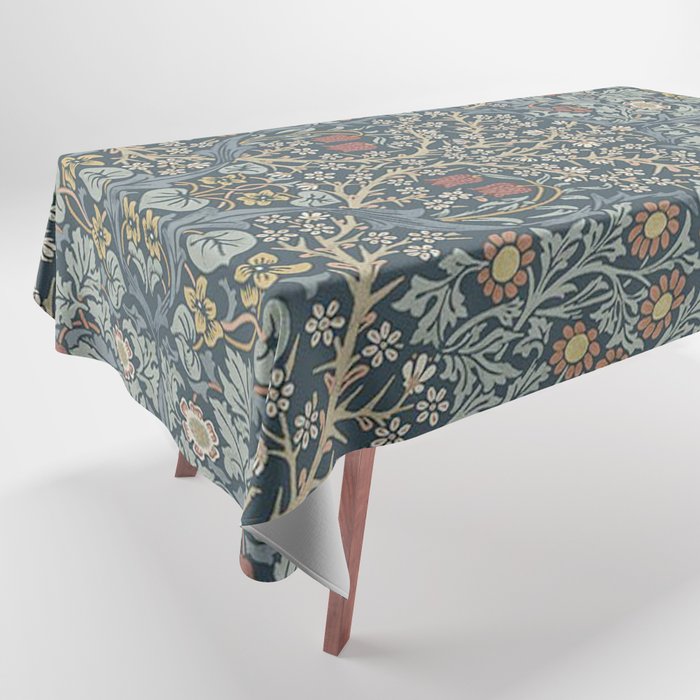 William Morris Vintage Blackthorn Blue Tablecloth