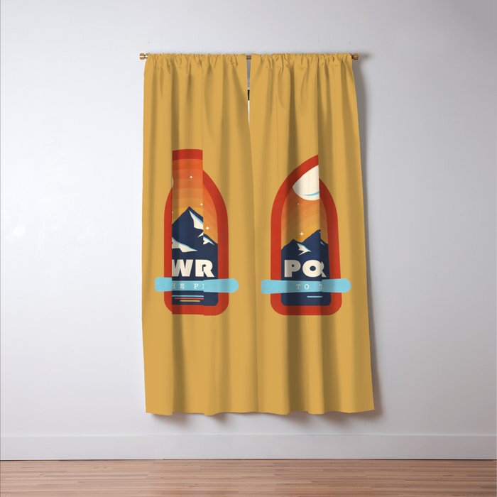 Powder To The People - Ski Badge Window Curtain Gallery Image 3