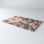 Yellow Lab dog portrait labrador retriever dog art pet friendly florals floral Rug Gallery Image 3