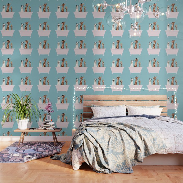 Playful Gangs in Bathtub Blue Wallpaper Gallery Image 1