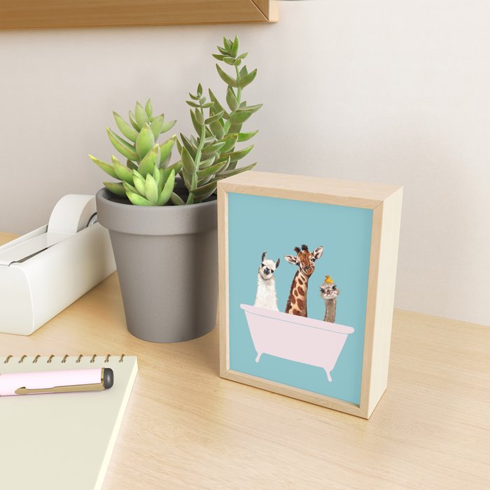 Playful Gangs in Bathtub Blue Mini Art Print Gallery Image 2