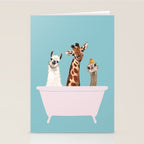 Playful Gangs in Bathtub Blue Stationery Card Gallery Image 2