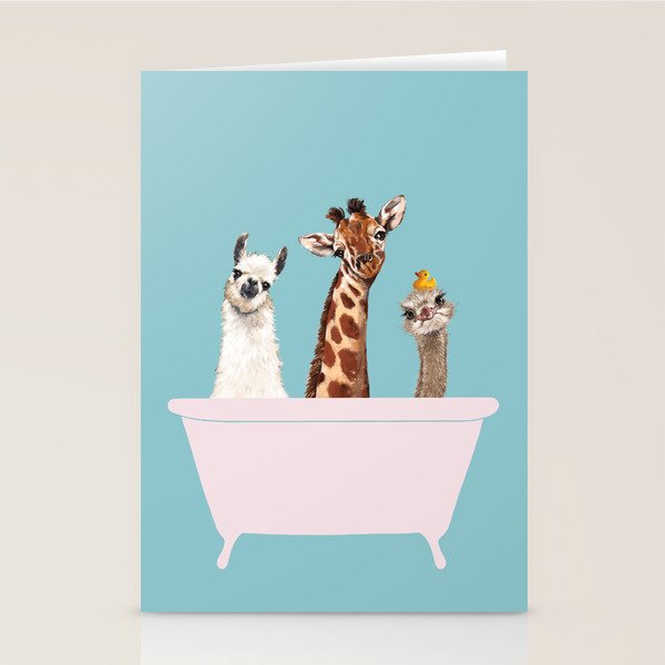 Playful Gangs in Bathtub Blue Stationery Card Gallery Image 2