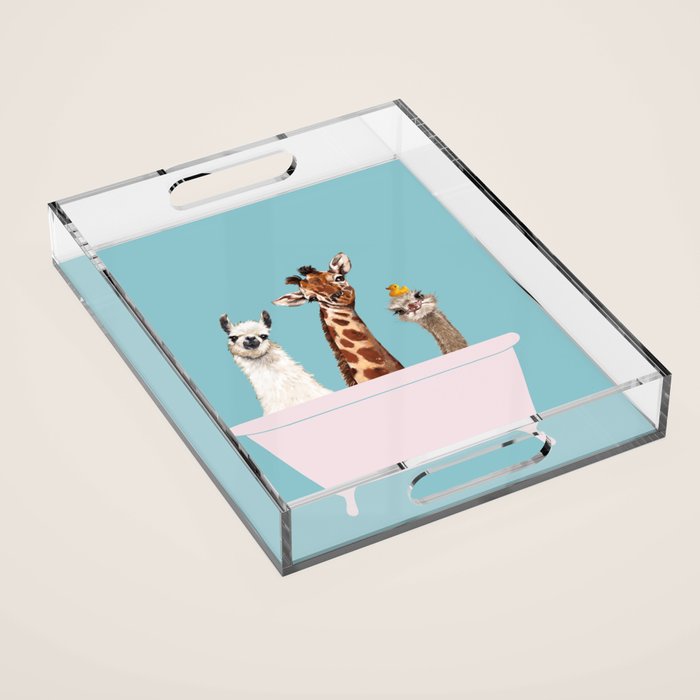 Playful Gangs in Bathtub Blue Acrylic Tray Gallery Image 1